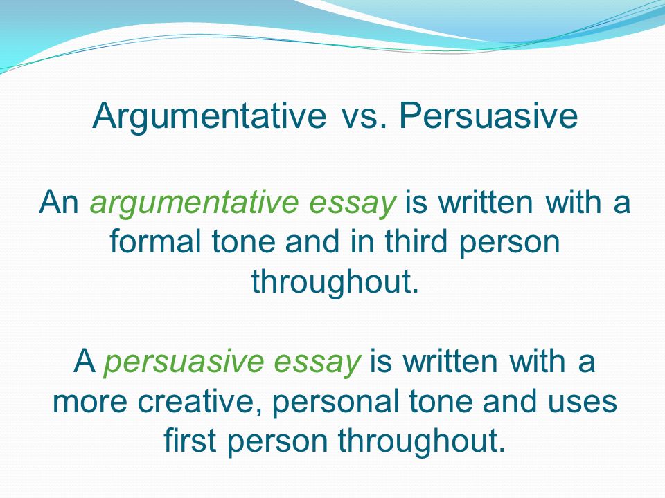Argumentative essay third person